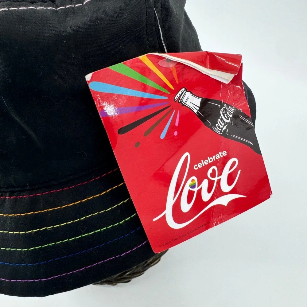 New Coca-Cola‎ Houston Astros Bucket Hat Mens OSFM Black Rainbow Pride Celebrate